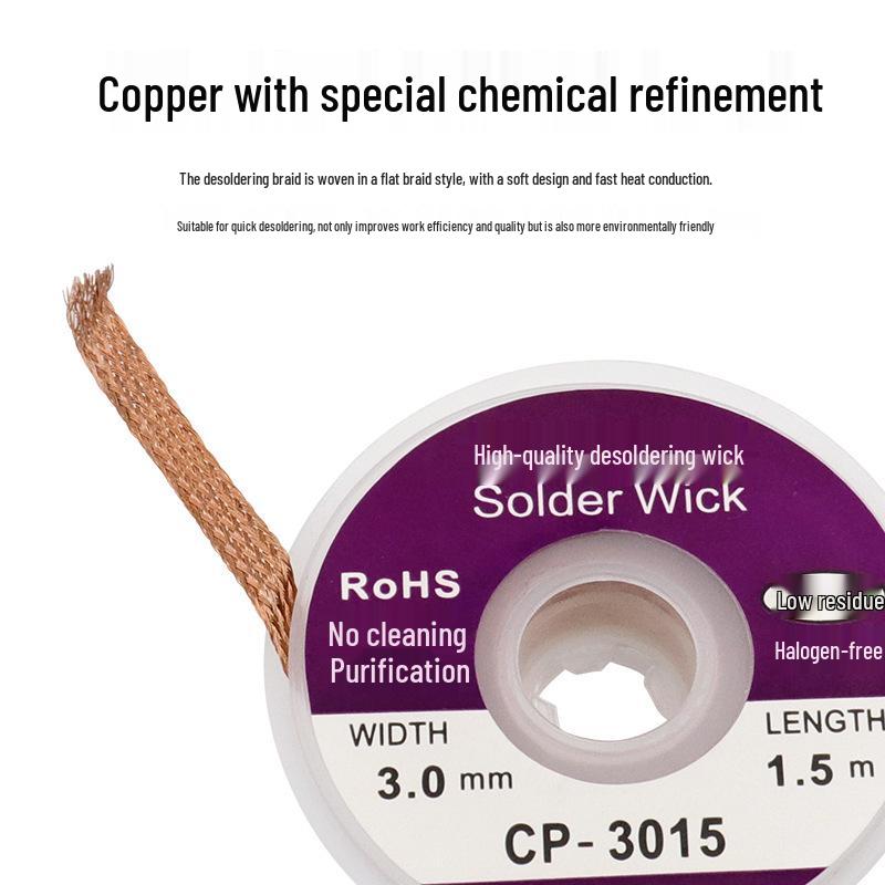 Low Residue Desoldering Wick for BGA Solder Pad Removal - Electronic Repair Tool