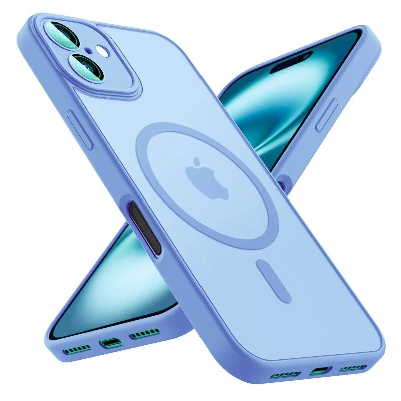 Luksusowe matowe etui na telefon For iPhone 17 16 15 14 13 12 11 Pro Max Plus 17 Air 16e For Magsafe Matowe przezroczyste magnetyczne etui