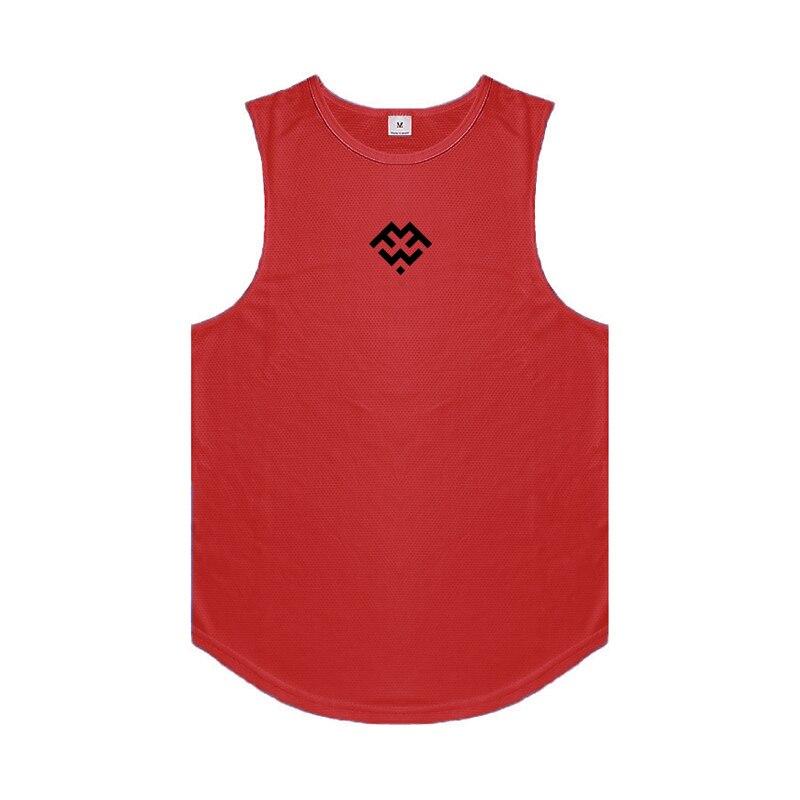 Muscleguys Men's Gym Clothes Bodybuilding TankTop Summer Fitness Sleeveless T-shirt Professional Bodybuilding Vest Mesh Breathable Singlet