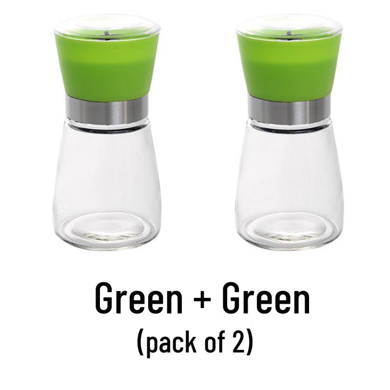 

Manual Glass Pepper Grinder Set (Green, 2-Pack)