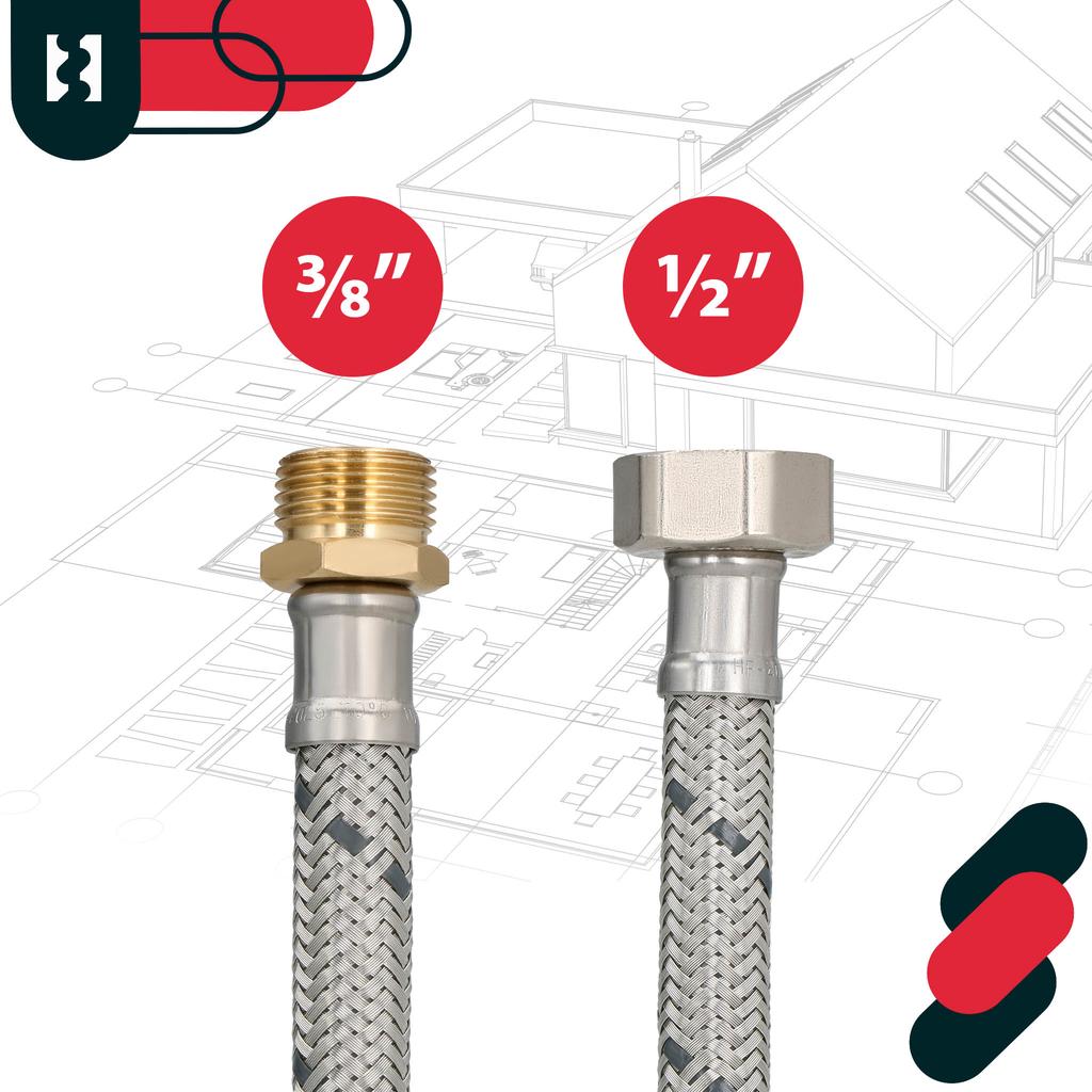 Flexible Connector 3/8” 1/2” Female-Male 40 CM