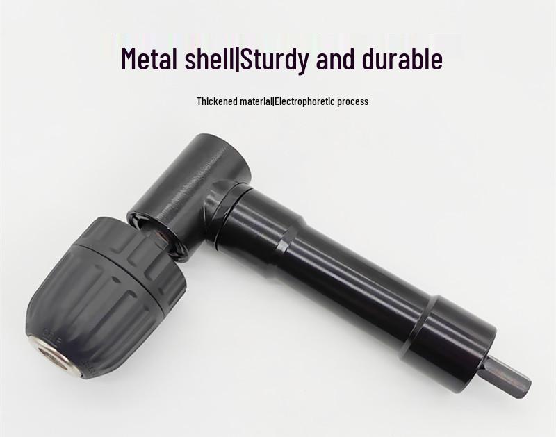 Right Angle Drill Adapter: 90-Degree Screwdriver Bit Changer with Three-Jaw Chuck