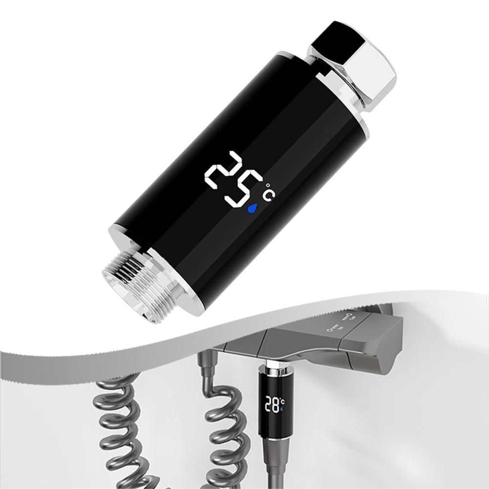 Soffione Doccia con Display Temperatura Acqua in Tempo Reale a LED, Alimentazione Idroelettrica e Installazione Semplice per Docce Domestiche