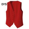 Dámská vesta jednořadá jednořadá, jednořadá, bez rukávů, výstřih do V, úzký střih formální obchodní styl cardigan retro kancelářská svatba banketová vesta