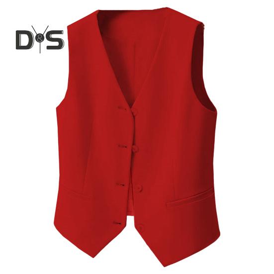 Dámská vesta jednořadá jednořadá, jednořadá, bez rukávů, výstřih do V, úzký střih formální obchodní styl cardigan retro kancelářská svatba banketová vesta