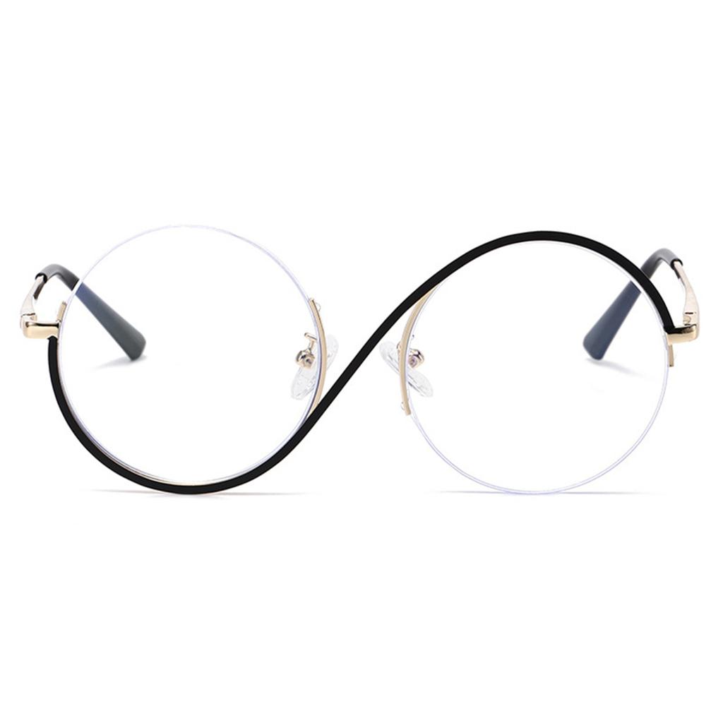 Yousheng Hexenbrille Ikonisches Design Flache Spiegel Leichter Metallrahmen S-förmige Bügel Runde Brille Halloween-Partys Requisite Cosplay-Brille