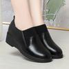 4.5cm Comfortable Deep Mouth Soft Leather Shoes Flexible Loafers Women 2025 Spring Platform Wedges Shoes for Office Mom Work