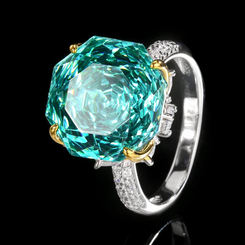 

Jewelry Simulation Rose Cut Colorful Treasure Bud Ring Heroine Stone 14 * 14 No. 9