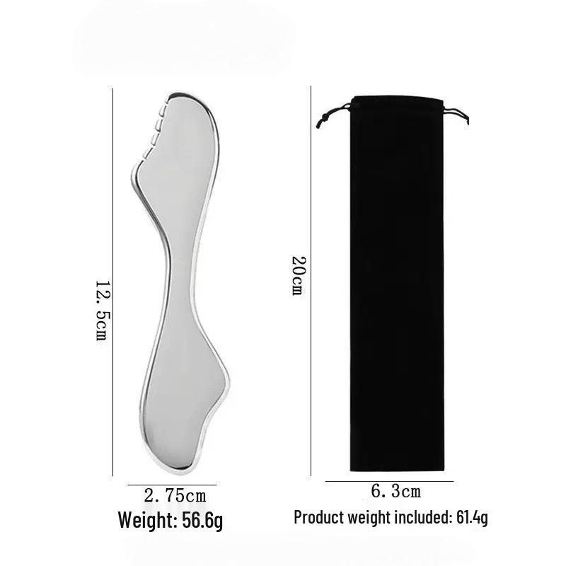 In-Stock Stainless Steel Facial Fascia Relaxation Massager Tool & Gua Sha Board