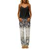 Women's Sleeveless Backless Top and Elastic Waist Pants Set, Color Loungewear