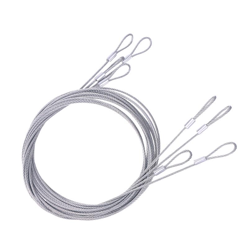 4PCS 2M Stainless Steel Wire LED Light Pendant Lamp Steel Wire Rope Fishing Lifting Cable Silver Steel Wire Hanging Rope