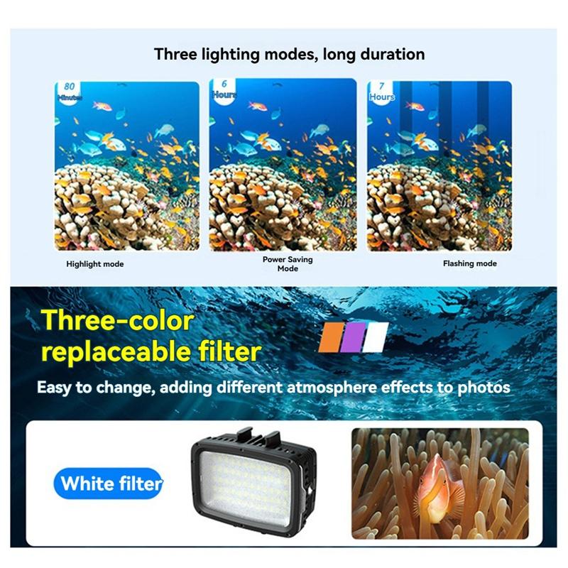 B03B-SL-101 High-Intensity 1800LM LED Diving Light Waterproof 40M For Gopro For Underwater Video And Photography
