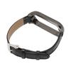 Sport Wrist Band for Mi Band 7 Soft PU Leather Breathable Replacement Loop Strap for Running Hiking Black