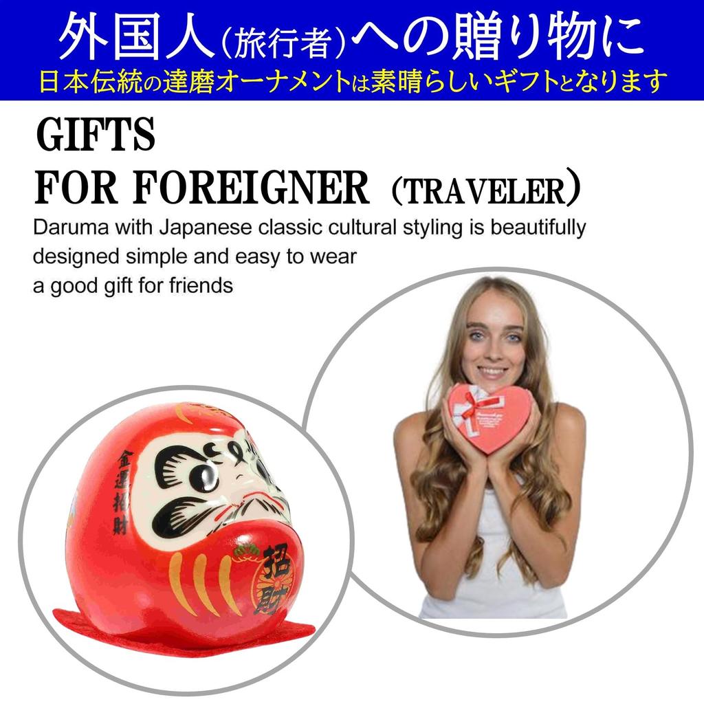 NOELAMOUR Mini Daruma Prosperity Cute Car Gift for Foreigners 5-Piece Figurine, Ceramic, Celebration, Decoration,
