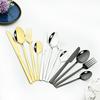 24 Pcs Black Tableware Stainless Steel Cutlery Set Forks Knives Spoons Kitchen Dinner Set Fork Spoon Knife Gold Dinnerware Set