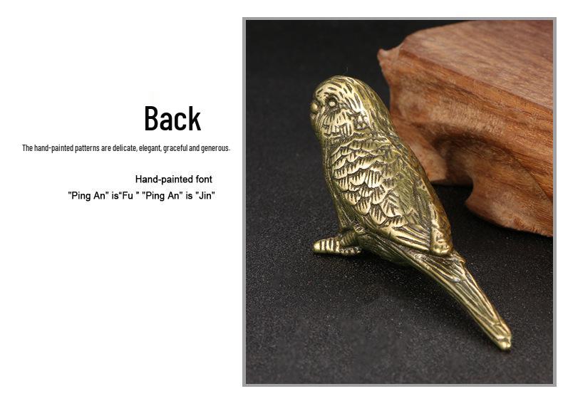 Handcrafted Solid Brass Sparrow Tea Pet - Antique Magpie Ornament Collection