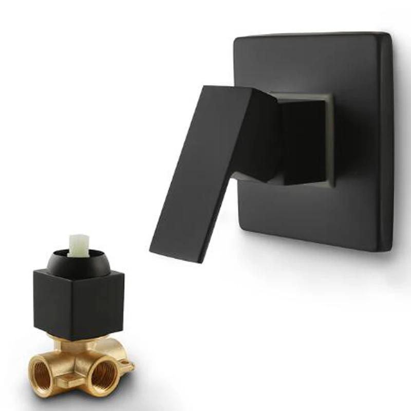 

Bath & Shower Faucets Control Brass Mixing Valve Switch Concealed Shower Valve Mixer Hotel Faucet Mixing Wall Shower Switch 5308 чёрный