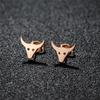 New Creative Stainless Steel Bull Head Stud Earrings for Men Women Unique Animal Jewelry Boy Girls Party Cow Earings Accessories