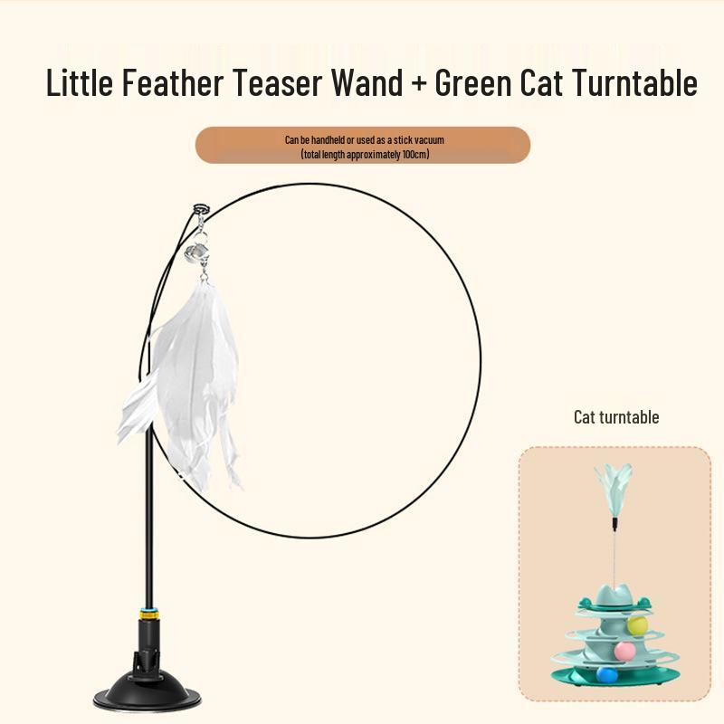 Self-Entertainment Cat Teaser Wand with Suction Cup - Stress Relief Toy for Kittens