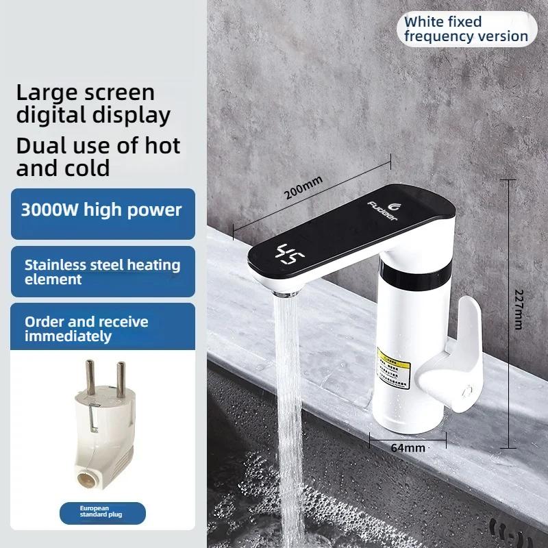 

Ванная Кухня Нержавеющая сталь Интеллектуальный смеситель 220В Электрический нагрев Мгновенный горячий кран Отображение температуры Смеситель