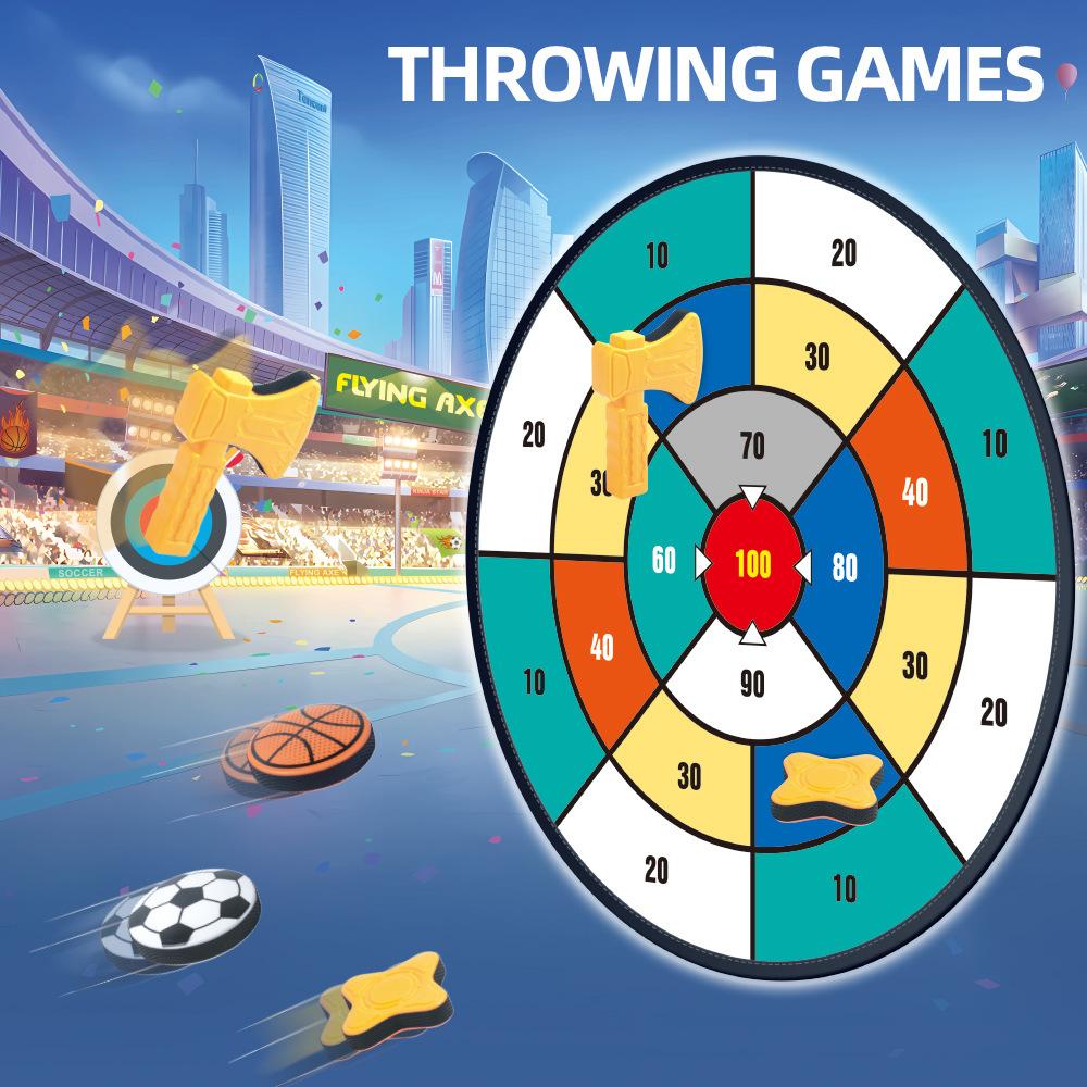 Pyt s pískem, sekera, strom na šipky, jímka, terč, hod hračkou pro chlapce, sportovním dárkem