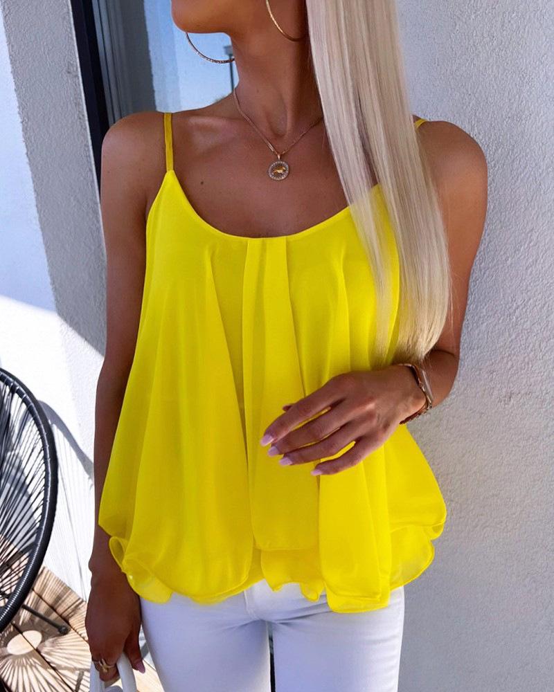 Evropská a americká letní móda 2023: Dámské volné topy a vesty na ramínka