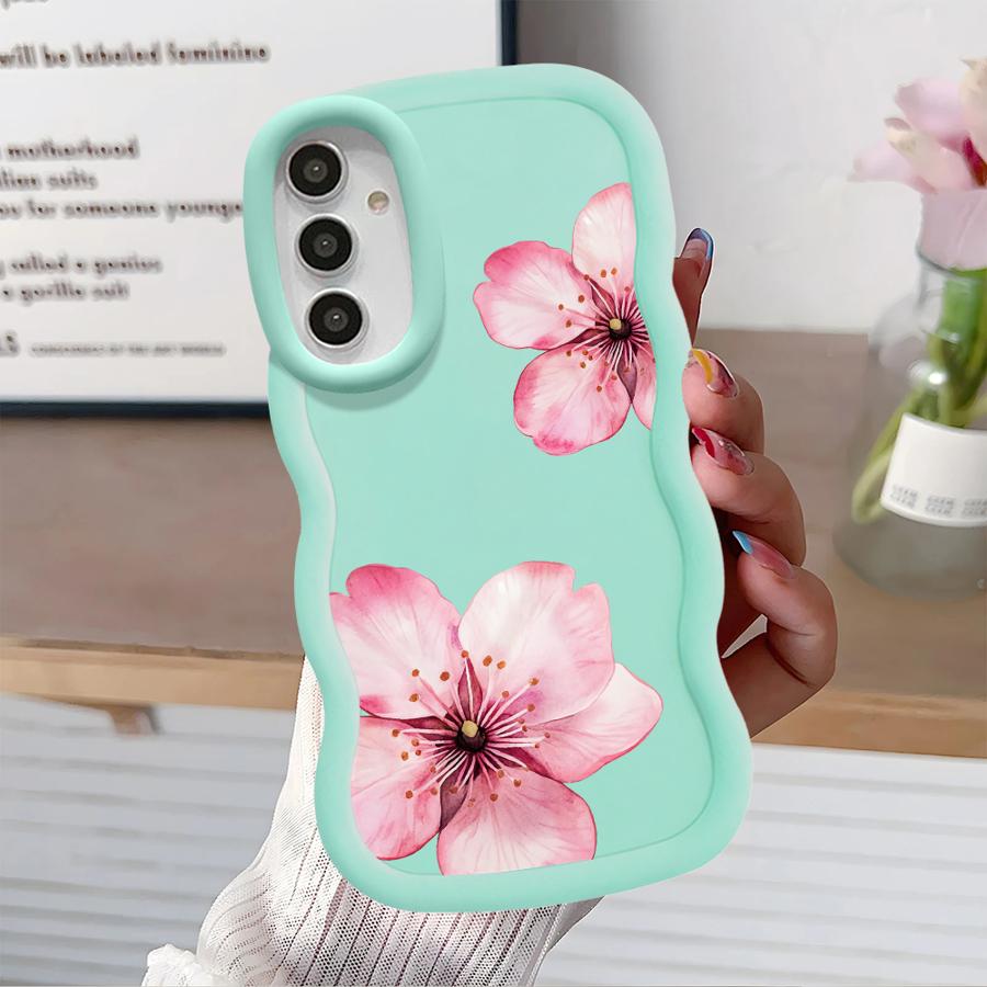 Pink Flower Soft Phone Cover Case for Samsung Galaxy A15 A16 A52 A21s A13 A11 A14 A12 A05 A22 A53 A33 A23 A03 A06 A04