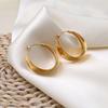 French Fashion Simple Earrings 18K Gold Curved Glossy Simple Fashion Earrings Titanium Steel Earrings Women