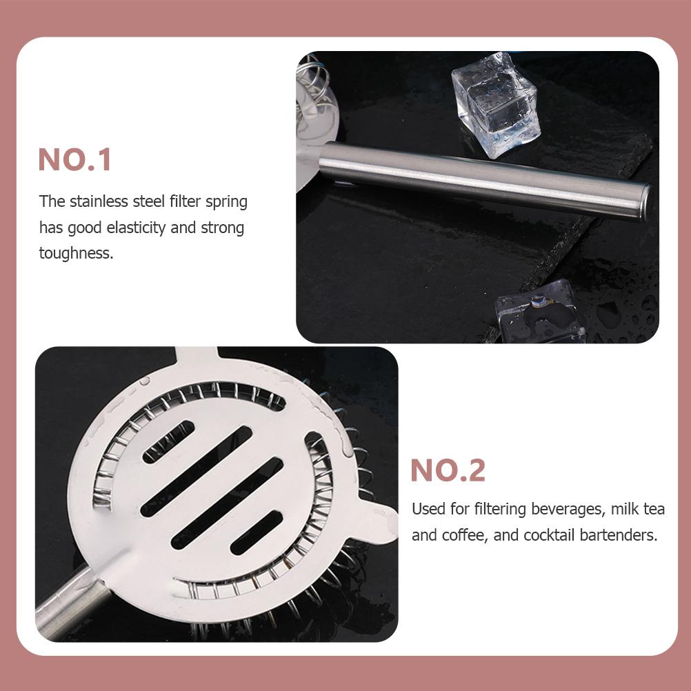 2 szt. Regulowany filtr do lodu, sitko do koktajli, naczynie do filtrowania, stal nierdzewna
