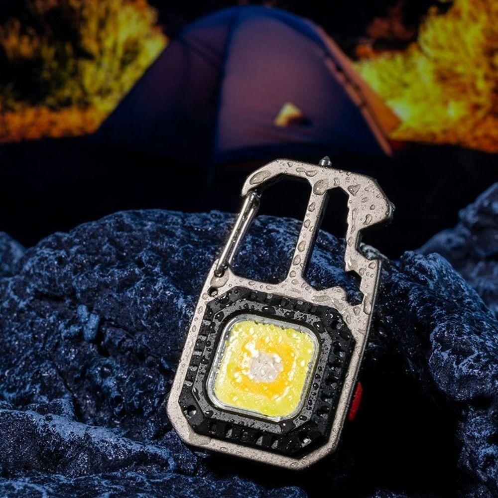 USB Rechargeable COB Keychain Work Light Magnetic Camping Emergency Light  Outdoor