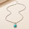 3 pcs Vintage Bohemian style turquoise necklace bracelet earrings three piece set Zircon gift 2024