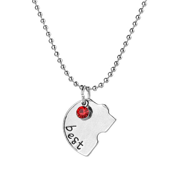 4 Teile/satz Beste Freunde Herz Passenden Strass Anhänger Halskette Frauen Schmuck