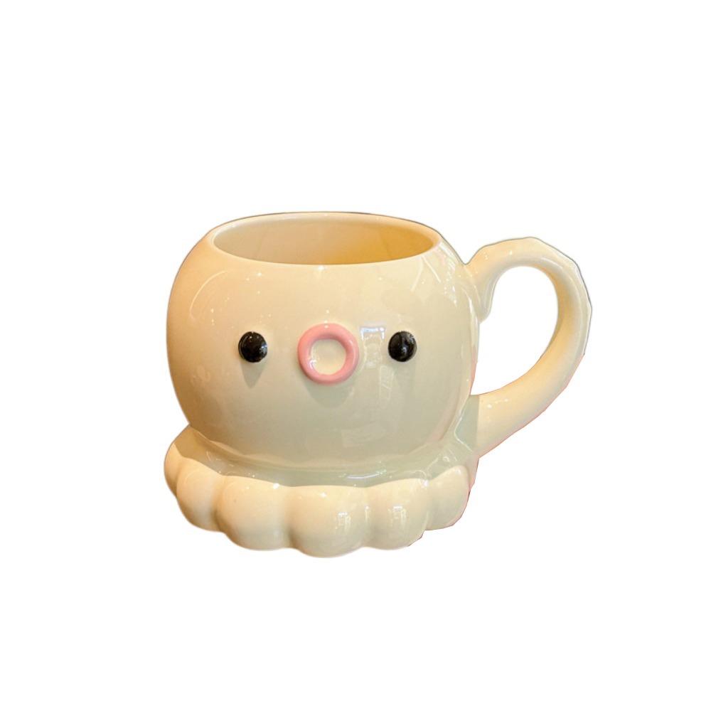 

Термостойкая керамическая кофейная кружка Удобный захват Чашка для воды с крышкой День святого Валентина Yellow