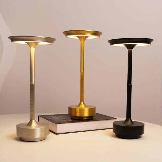 Cordless Table Lamp 3 Colors Stepless Dimming Flicker Free Touch Control Waterproof Rechargeable LED Night Lamp