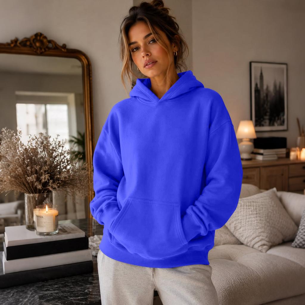 Damen Kapuzenpullover mit Taschen Langarm für Herbst und Winter