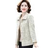Spring Autumn Fashion Small Fragrance Tweed Jacket Women's Casual Wild Short Coat Mother Plaid Blazer Suit  Elegant  Outwear 5XL