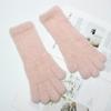 Windproof Plush Knitted Gloves  Winter Women Mittens Cute Faux Fur Gloves  Male
