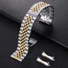 12/13/14/16/17/18/19/20/21/22mm Stainless Steel Watch Band for Rolex Curved End Flat Metal Bracelet Folding Buckle Wrist Strap