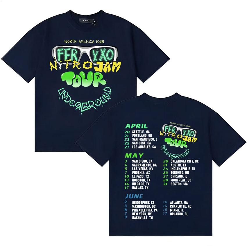 Feid Aesthetic Tour List Graphic Tshrit Pop Music High Quality Y2k Clothing Casual Short Sleeve Cotton Oversized Tops Fans Gift