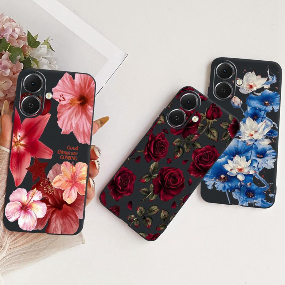 2025 Cute Printing Phone Case For Tecno Spark Go 2 KM4 Black Silicone Soft Cases For Tecno Spark Go2 Covers Bumpers