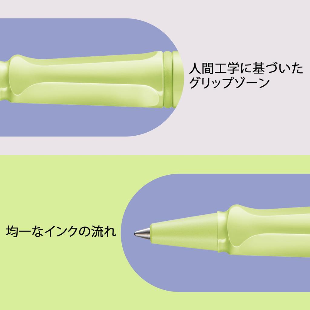 LAMY Safari Spring Green Rollerball Pen Ergonomic Medium Line Width Comfortable for Long Writing Times Made of Durable ASA Plastic Includes Black LAMY