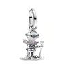 Copper Metal Christmas Eve&Starlight&Love&Sun and Moon Dangle Charm Bead Component Compatible With Do It Yourself Bracelet High Quality Fine Jewelry