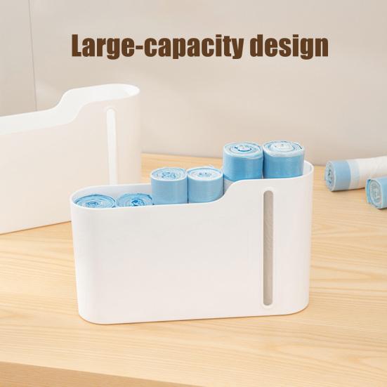 Garbage Bag Storage Box Wall Hanging Nail-Free Installation Large Capacity Dust-Proof Closed Box Side Access Design Kitchen Bathroom Storage Organizer
