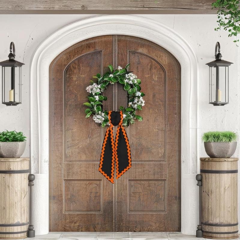 Entryway Wreath Ribbon Tie, Polyester Holiday Accent for Fall Gatherings, Thanksgiving Display and Classroom Use
