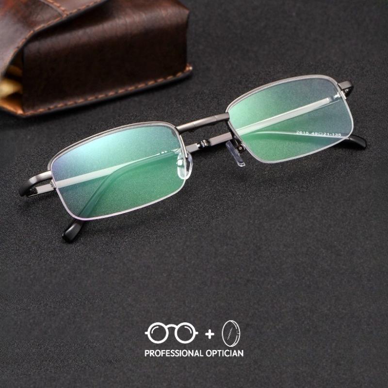 Metal Folding Reading Glasses Hyperopia Astigmatism Prescription for Men Business Degree Customizable Anti Blue Light Eyeglasses