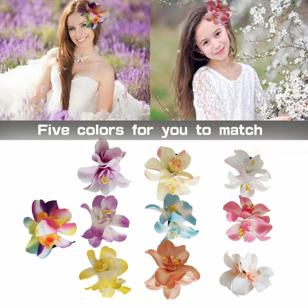 4Pcs Tropical Hibiscus Hair Clip Bohomian Floral Claw Clip for Women Girls Beach Party Accessories Practical Hairpin