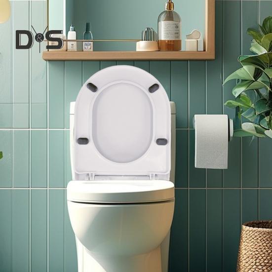 Toilet Cover with Quiet Close Technology Sturdy Anti-Shift Design Quick Release Secure Fit Toilet Lid