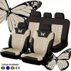 Universal 9-teiliges Sitzbezug-Set mit Schmetterlingsprägung für Fünfsitzer-Autos - Stilvolles, Bequemes und Elegantes Design