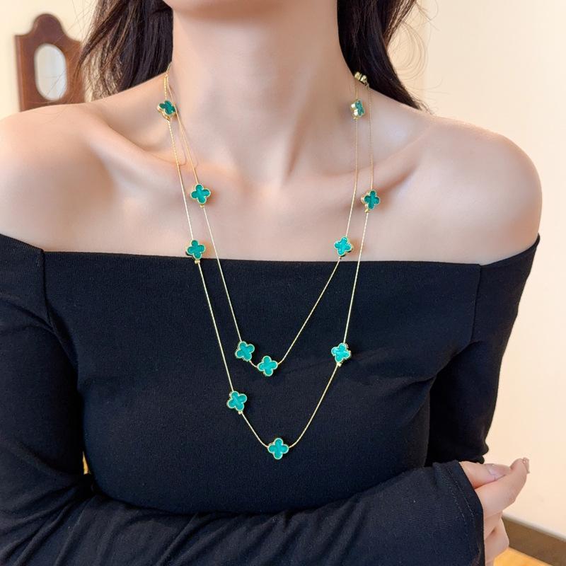 Fashion Multi-layer Sweater Chain Versatile High-grade Sense of Temperament Necklace Clothes Accessories Pendant Waist Chain