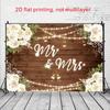 2D Bridal Shower Photo Booth Backdrop with String Lights and Floral Corners
